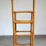 Vintage bamboo rattan high stool