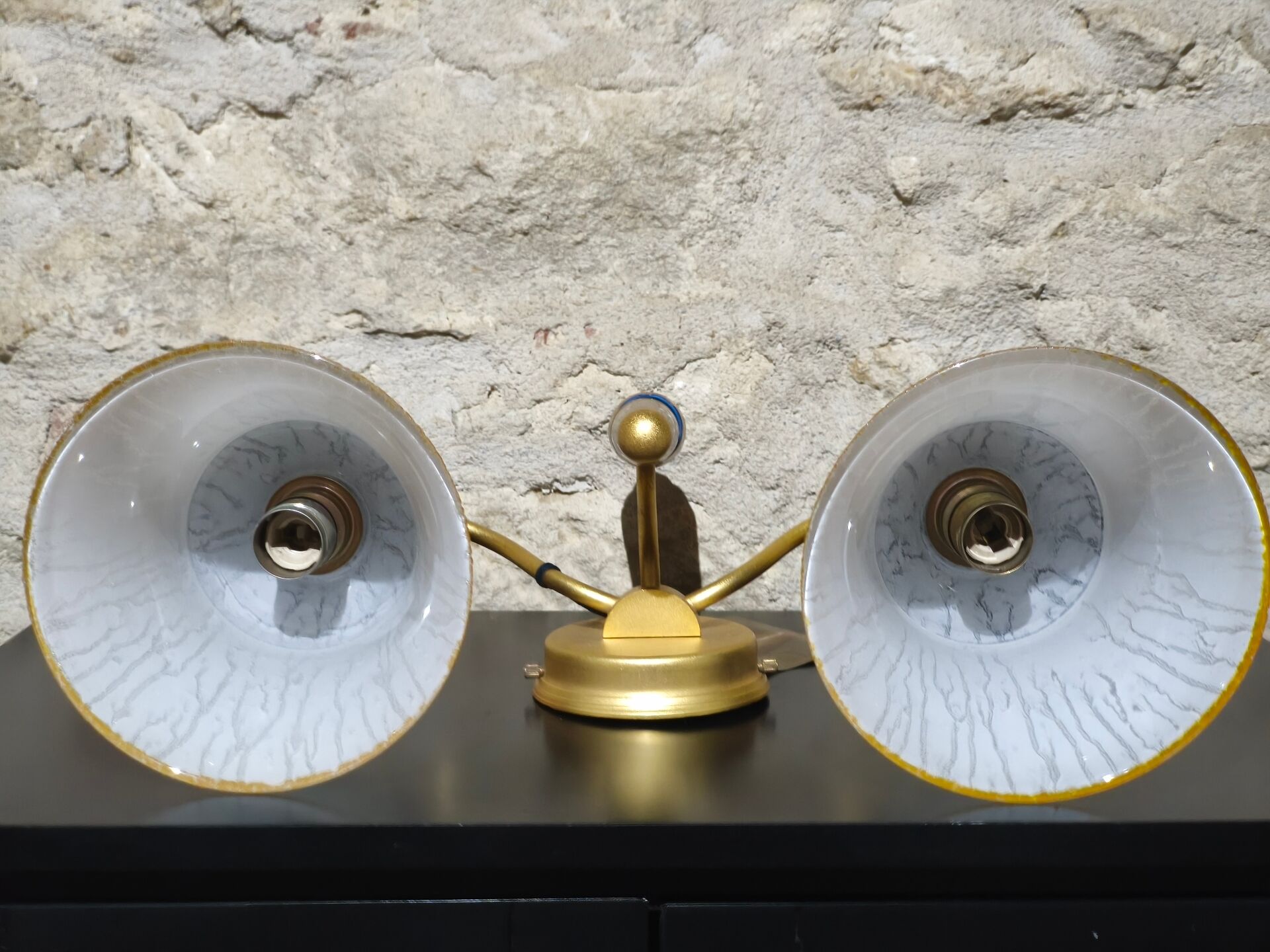 Applique double neuve ( Le Porcellane Florence ) Porcelaine & Or