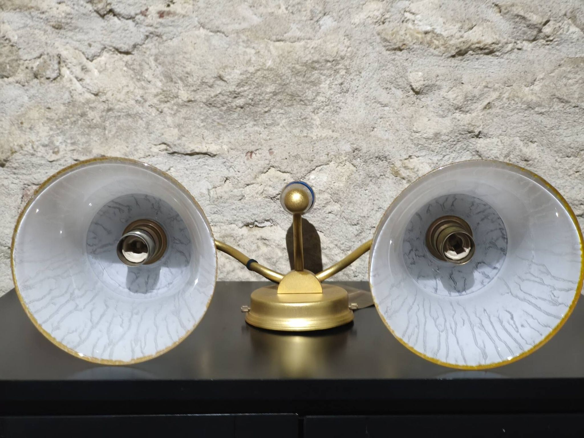 New double wall light (Le Porcellane Florence) Porcelain & Gold