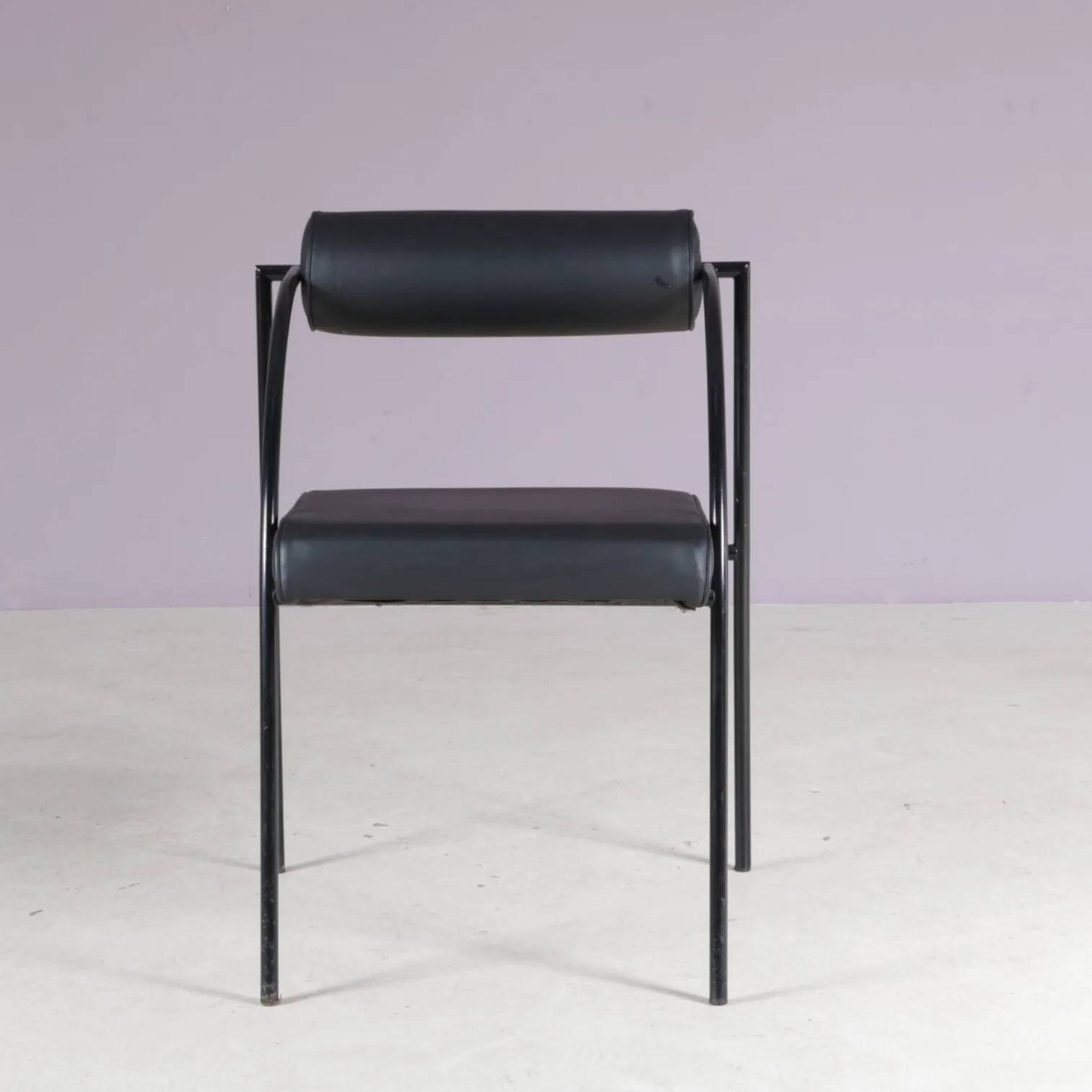1980s “Tokio” dining table with six “Vienna” chairs by Rodney Kinsman for Bieffeplast, Italy