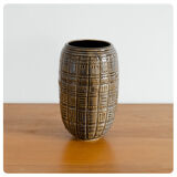 Enamelled sandstone vase with scarred decoration, French work - Circa 1960