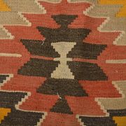 5x8 Orange & Brown Tribal Vintage Kilim Rug, 149x253Cm