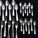 Alfenide 37-piece cutlery set for Christofle Saturne model