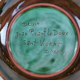 Plate by Jean Picart Le Doux, mid-20th century.