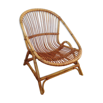 Fauteuil rotin vintage