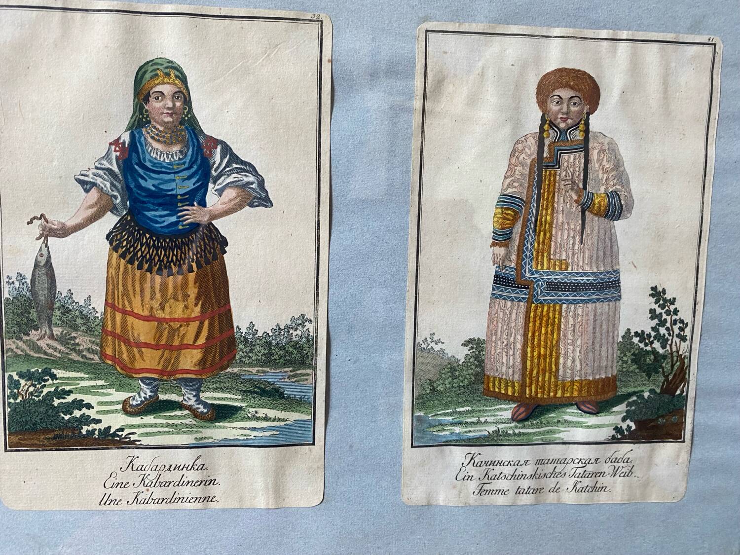 Pair Russian engravings XVIII