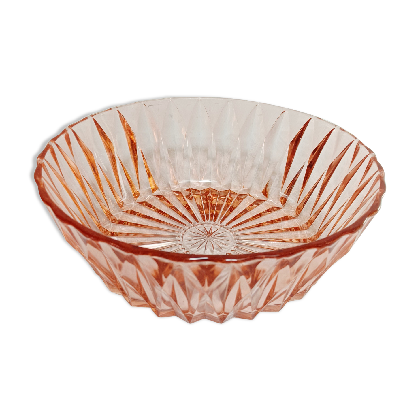 Pink glass bowl
