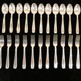 12 large cutlery ballshoe forks in silver metal Model SUZY
