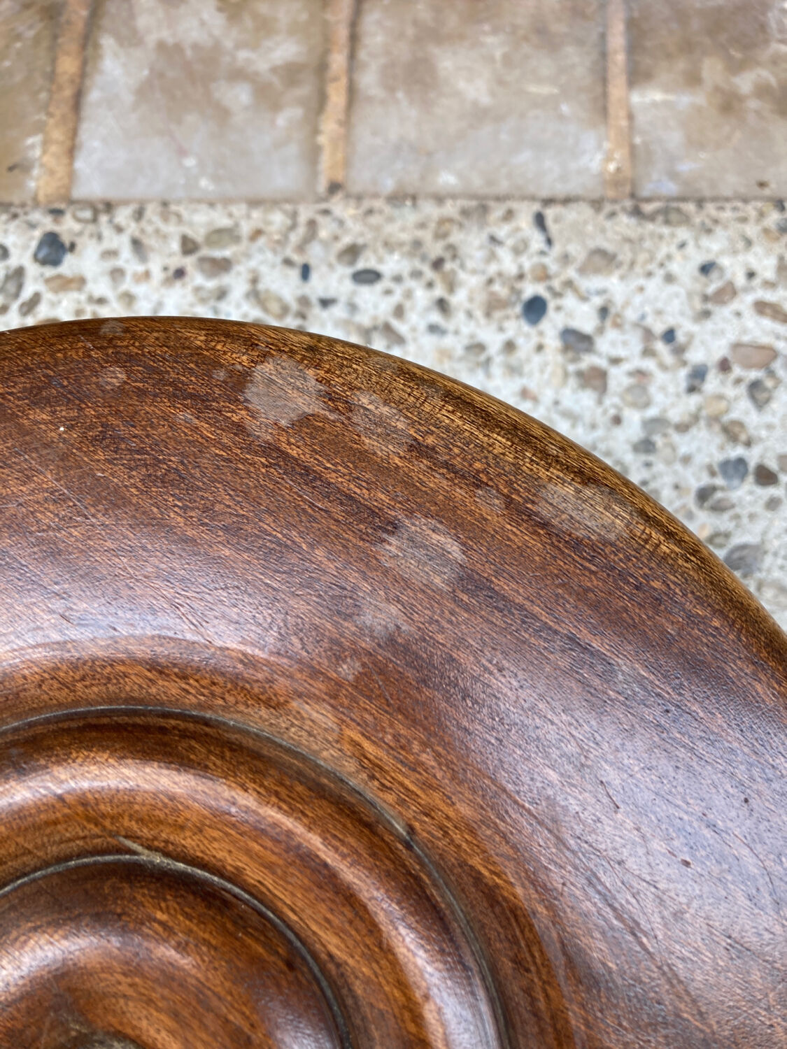 Brutalist wooden stool