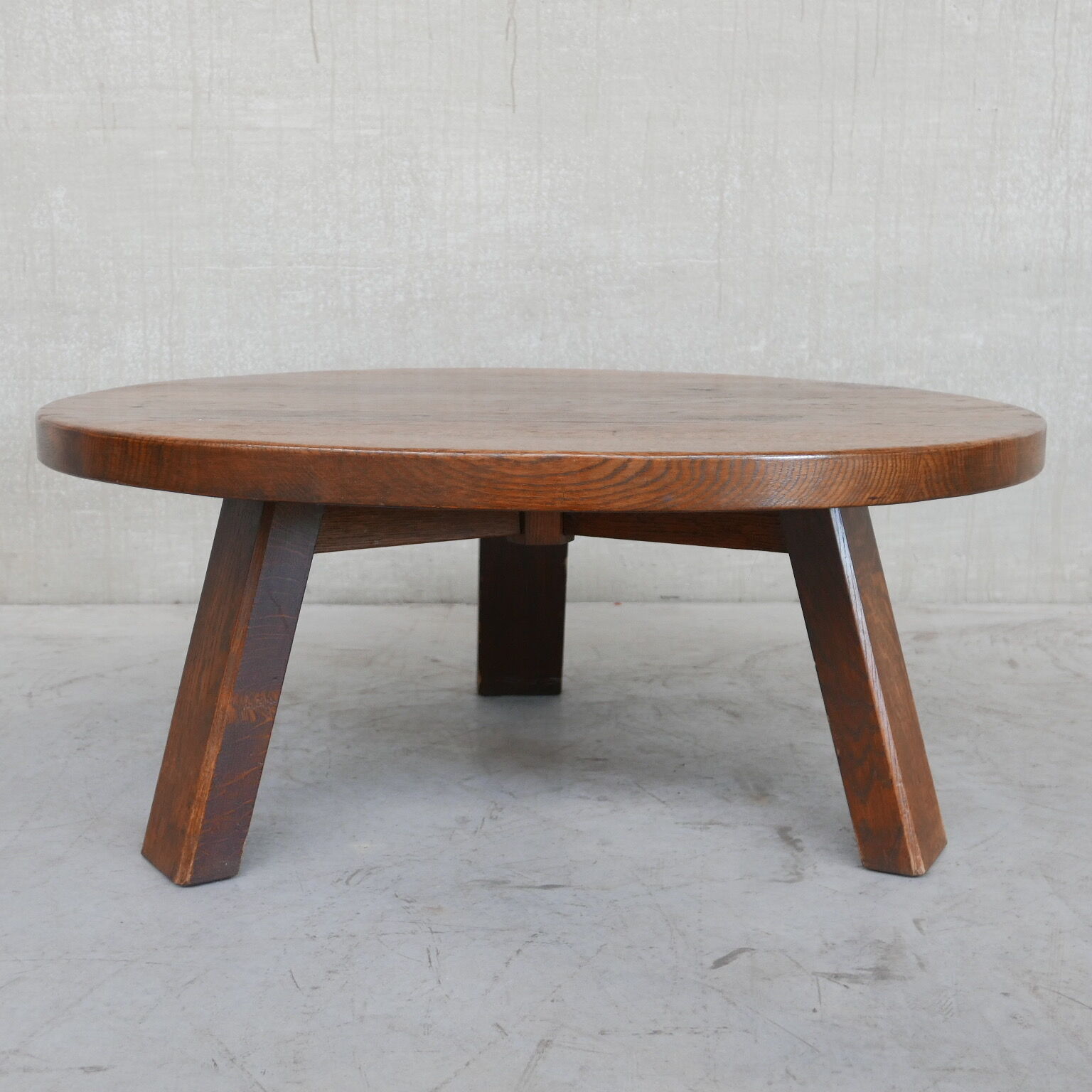 Brutalist mid-century dutch oak coffee table