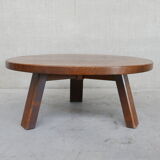 Brutalist mid-century dutch oak coffee table
