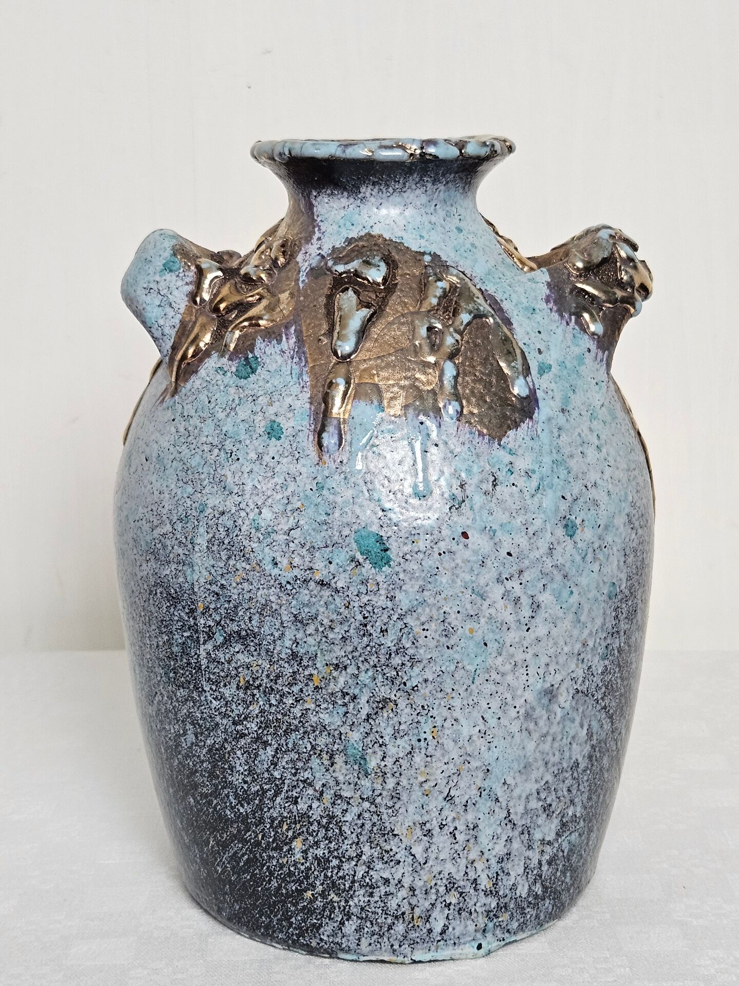 Vase céramique d'art Claudio Pulli Italie 1970