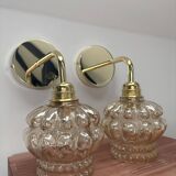 Set of 2 gold wall lights