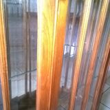 Half moon, oak, bevelled glasses