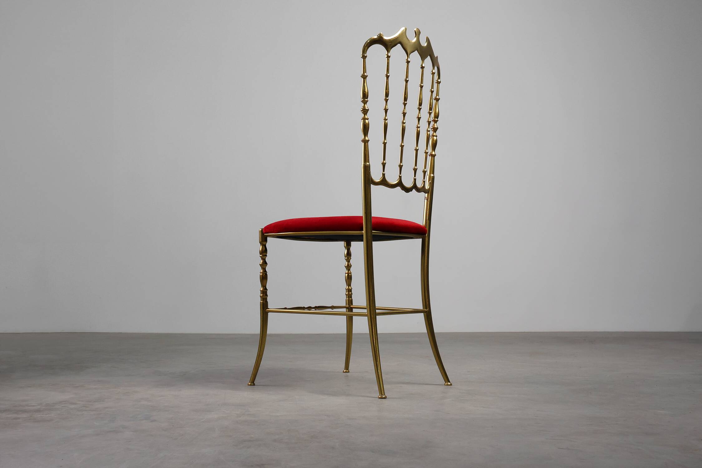 Hollywood Regency Brass Chiavari Chair by Giuseppe Gaetano Descalzi, Italy,