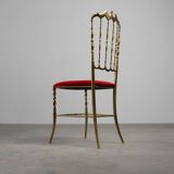 Hollywood Regency Brass Chiavari Chair by Giuseppe Gaetano Descalzi, Italy,