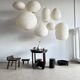 Average suspension in rattan and natural linen with a Japanese droplet shape H