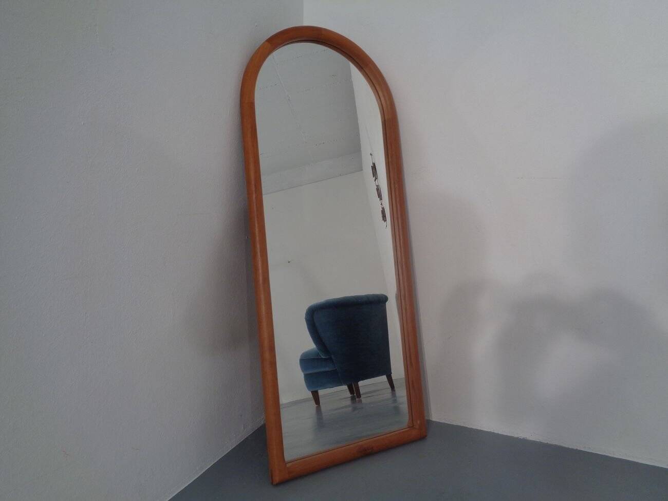 Large Cathedral Teak Mirror by Kai Kristiansen for Vildbjerg Møbelfabrik, 1960s