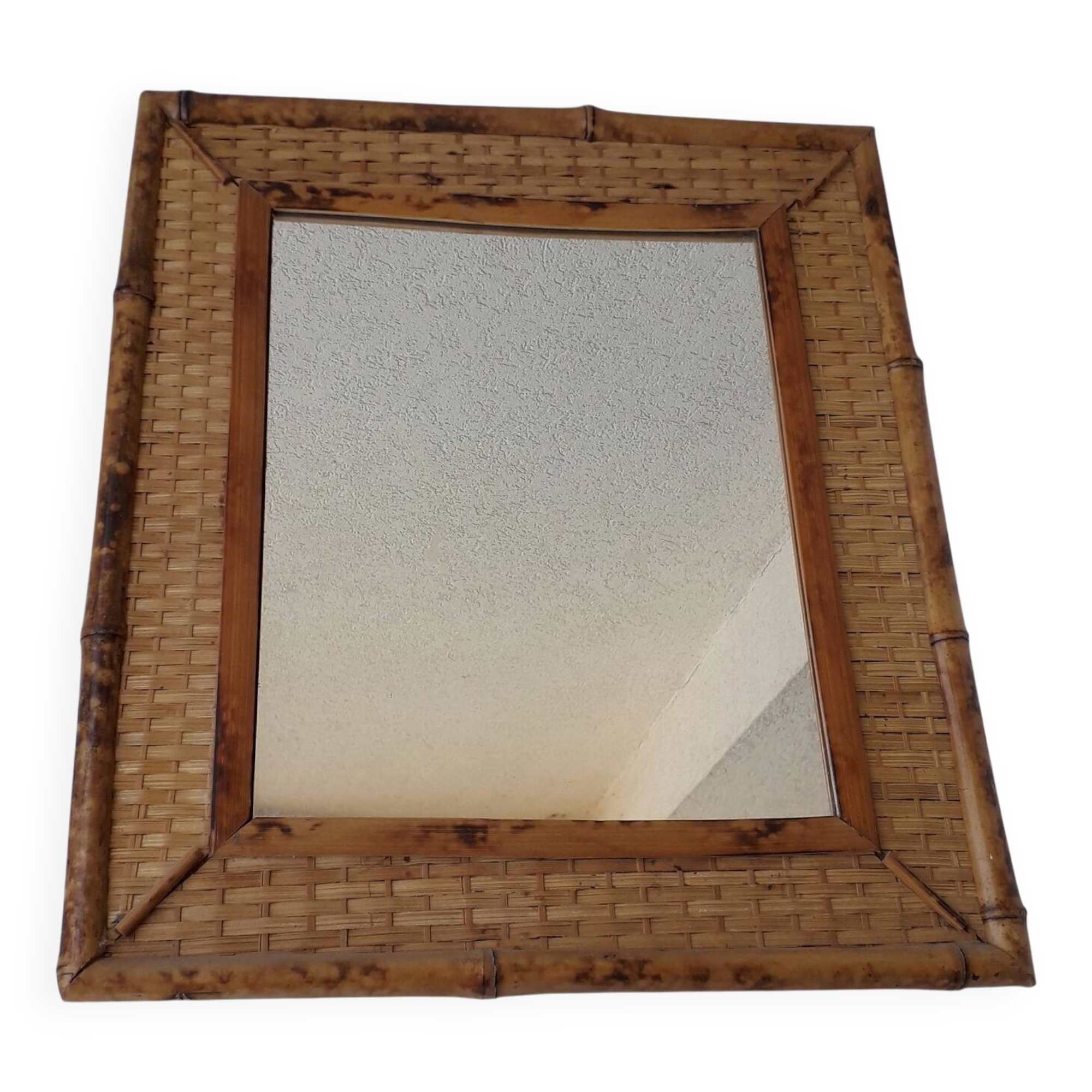 Miroir en rotin