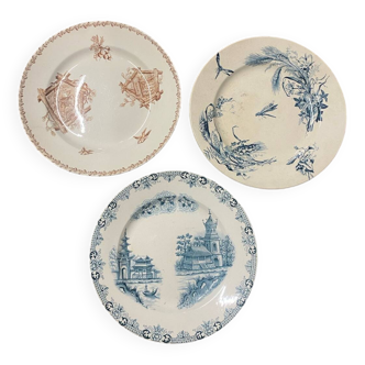 3 Round ironstone dishes Choisy le Roi, Cie Franco Anglaise