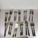 Service à poisson vintage 24 pièces avec coffret toile de Jouy – métal