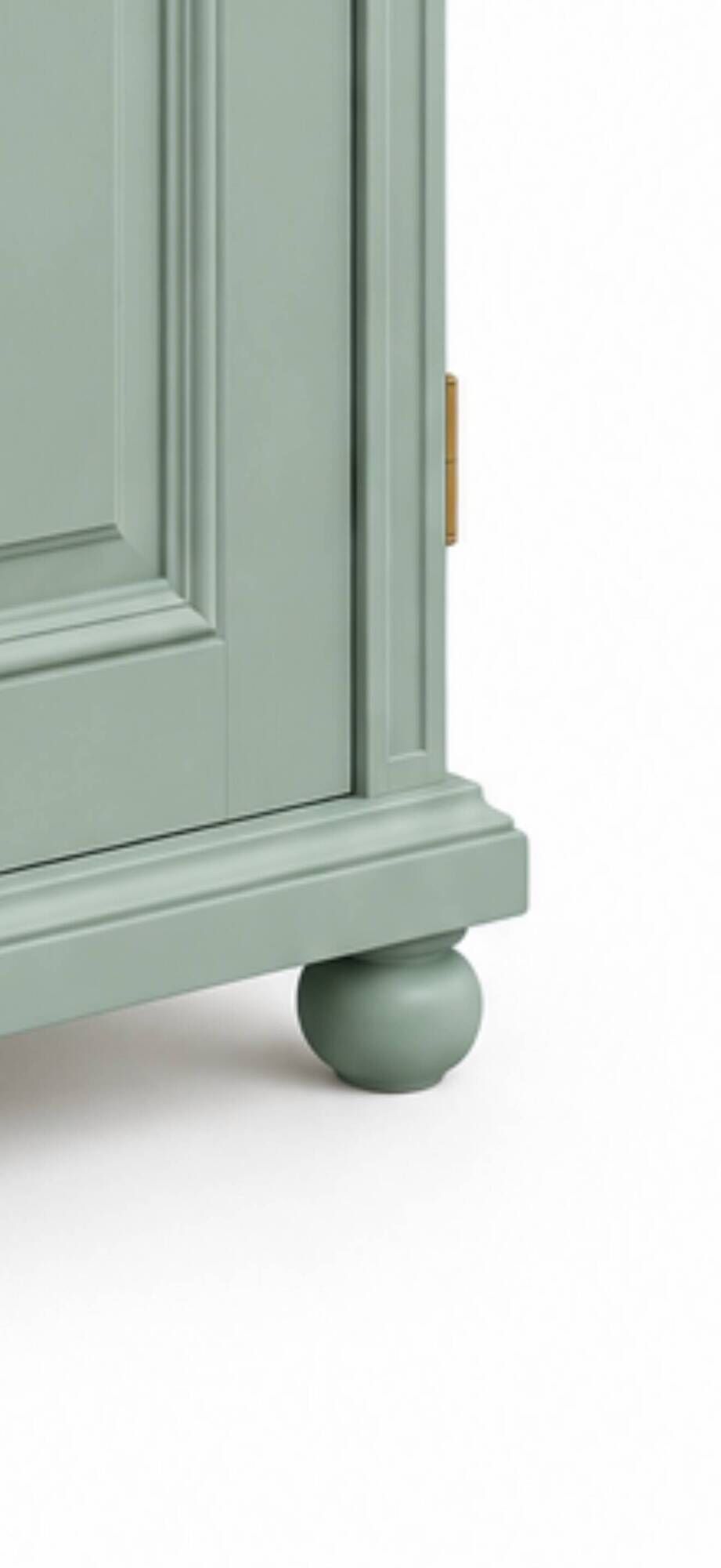 Parisian bonnetière, solid pine, Art Deco, renovated, grey-green.
