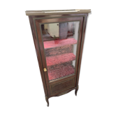 19th/20th century mahogany display cabinet, marble top and glass sides.