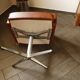 DDR Retro Swivel Armchair (1970s) – Brown Faux Leather & Checkered Seat