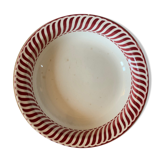 Plat rond creux modèle Jacquot Faience Digoin Sarreguemines