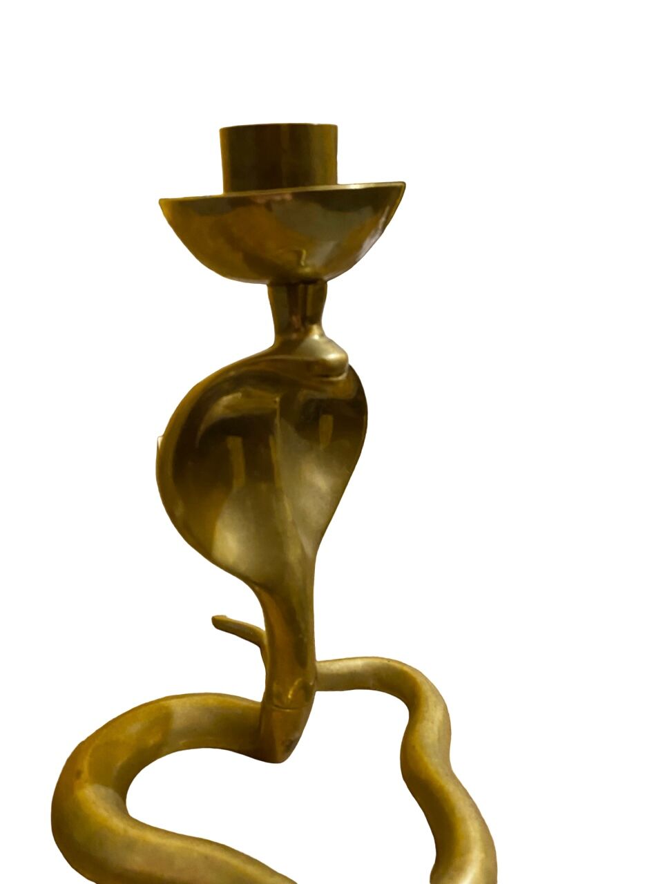 Brass cobra candle holder