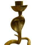 Bougeoir cobra en laiton