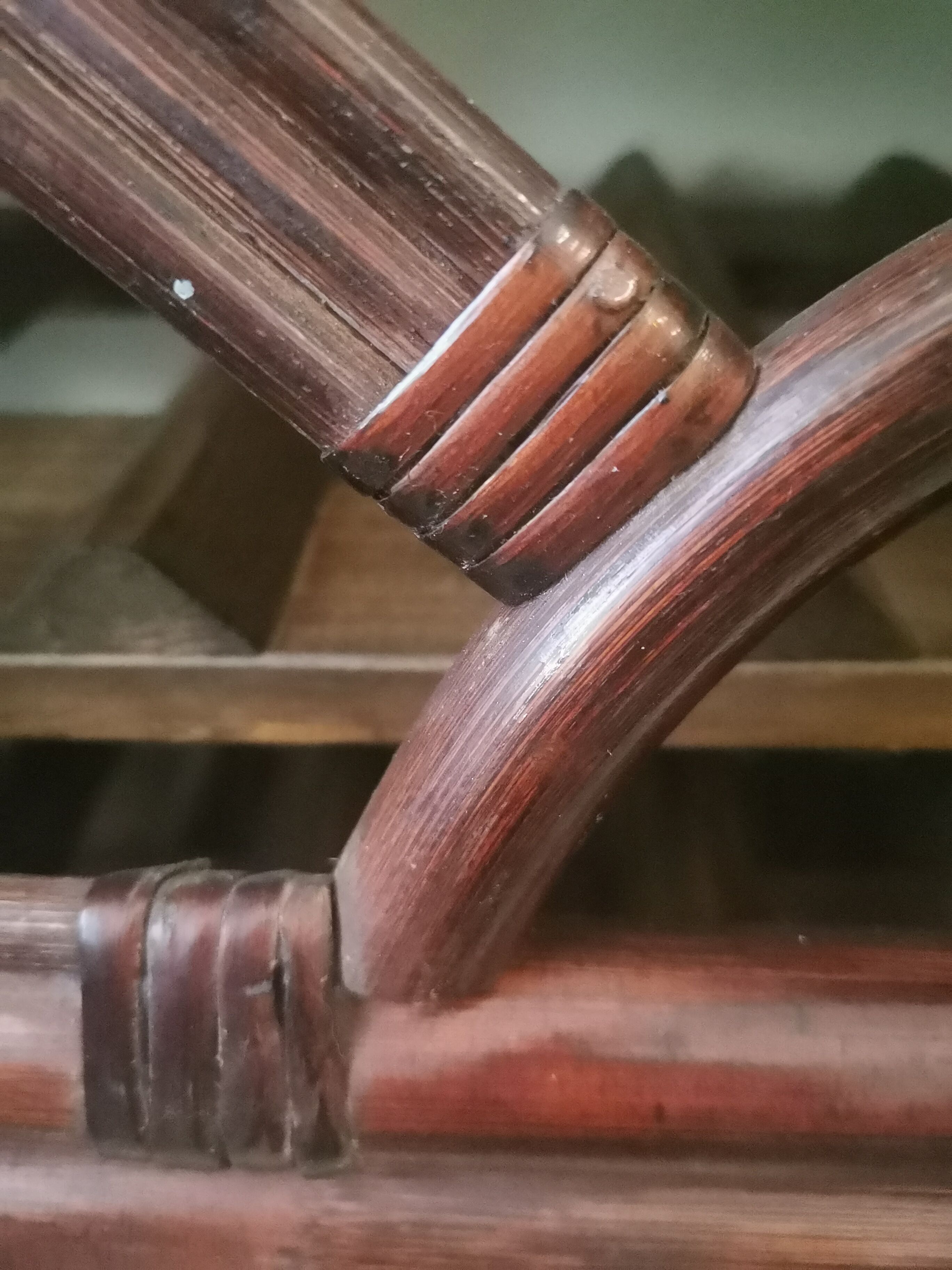 Vintage bamboo and rattan mirror 70, 100x50cm