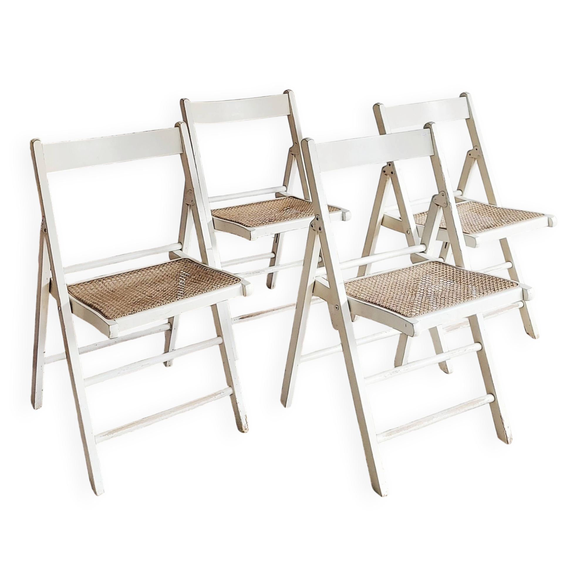 Lot de chaises pliantes cannées