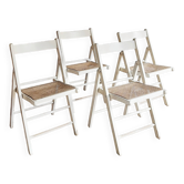 Lot of folding cane chairs