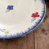 4 assiettes à dessert en faïence « Mary Lou » Digoin Sarreguemines