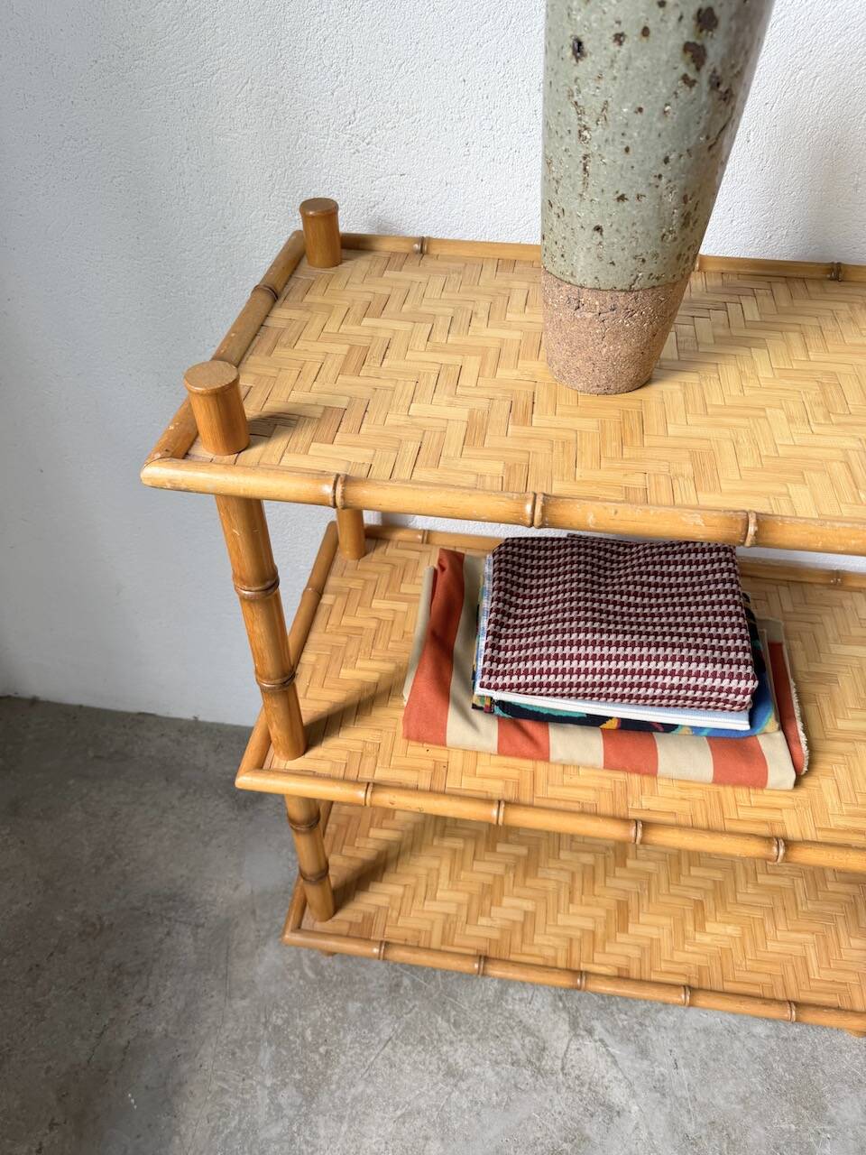 Large rattan shelf 1960