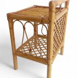 Mid-Century Bamboo and Rattan Nightstands, Spain, Hand-Crafted, 1970s