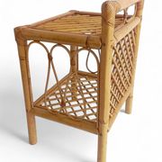 Mid-Century Bamboo and Rattan Nightstands, Spain, Hand-Crafted, 1970s