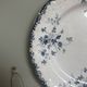 Superb antique plate Terre de Fer blue Emile Bourgeois Paris