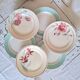 Mismatched antique flat plates in earthenware.