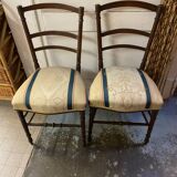 PAIR OF NAPOLEON III CHAIRS EARLY 20TH CENTURY BEECH STRUCTURE BAR BACKREST