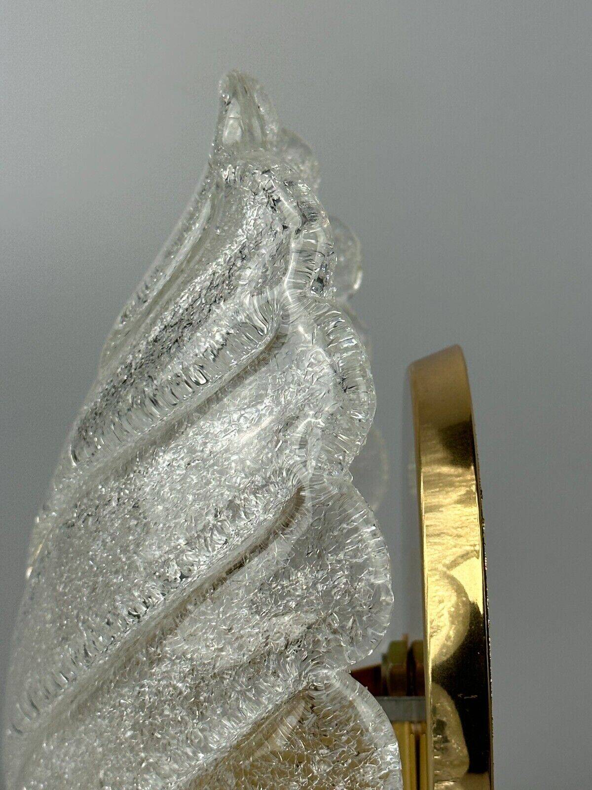 60s 70s Wall Sconce Wall Lamp Glass Brass Leaf Space Age Design