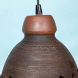 Suspended Japandi lamp in ceramic from the 60s/70s, vintage boho lamp.