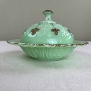 Bonbonnière opaline vert jade