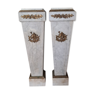 Pair of Louis XIV style marble sheaths,