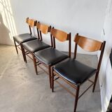 Set of 4 Italian chairs by Gianfranco Frattini.