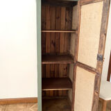 Small green cupboard celadon and jute