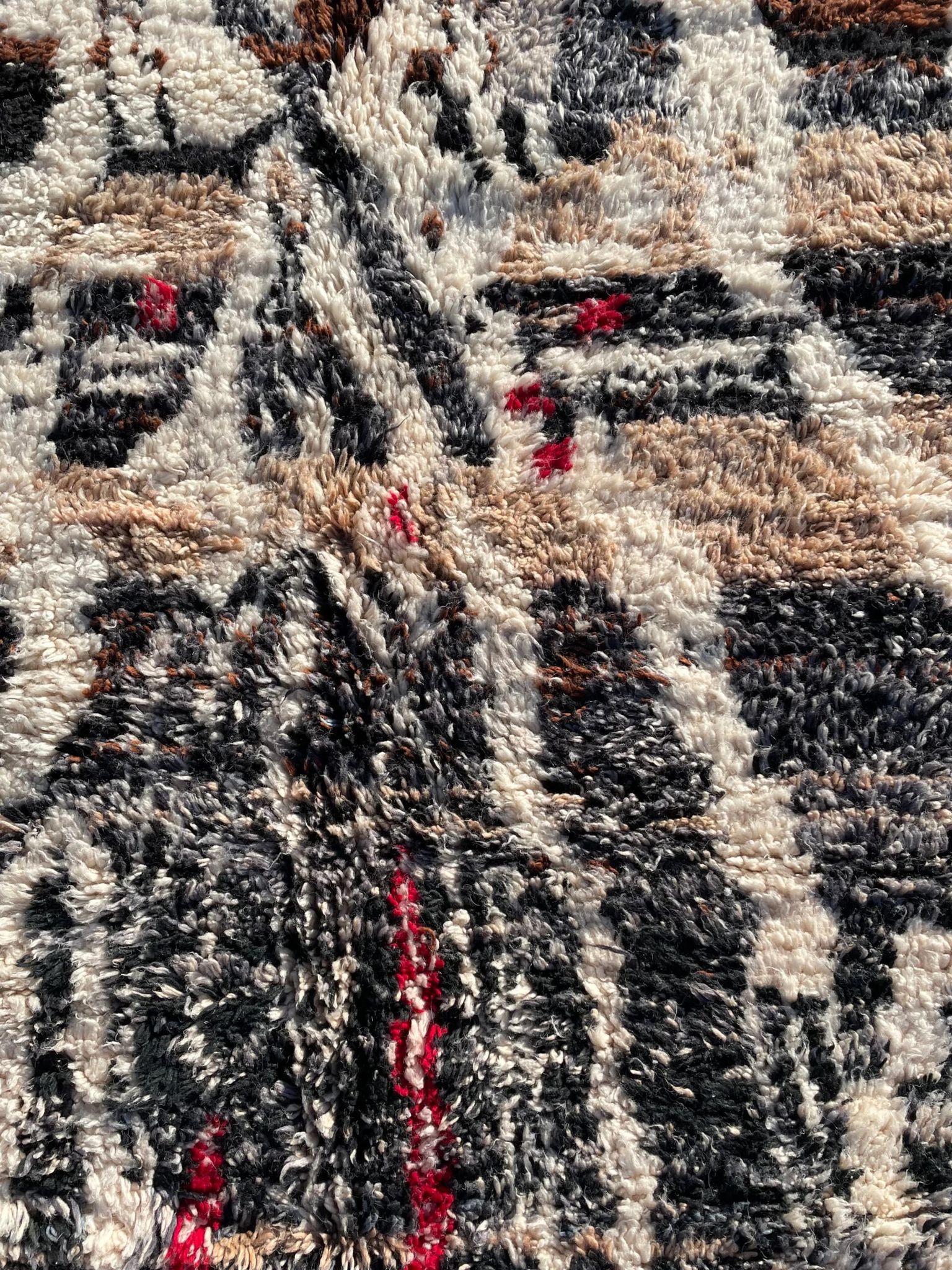 Large Moroccan Modern Living Room Carpet in wool, 210x260 cm