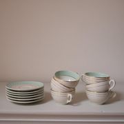 Set of 6 coffee cups with Lunéville saucers, Regency model