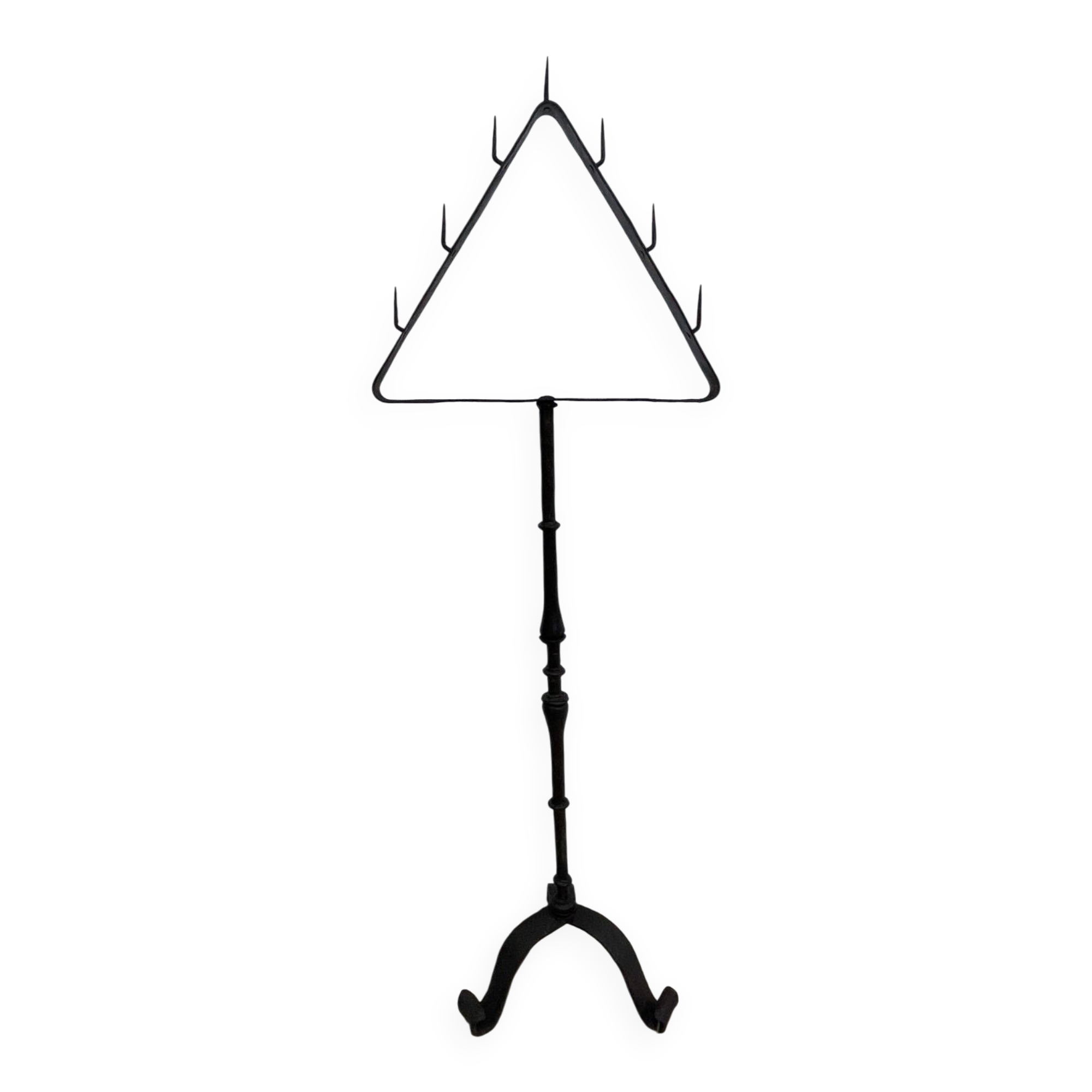 Floor-standing chandelier / antique candle holder, made of wrought iron.